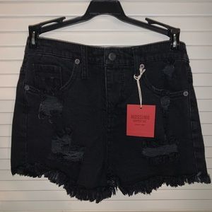 mossimo black ripped jean shorts